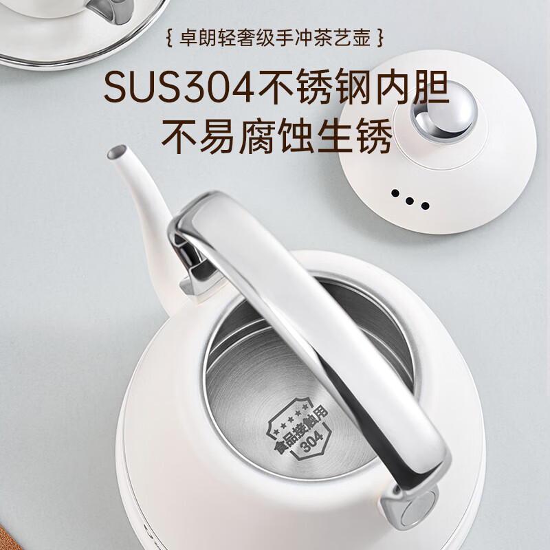 卓朗电热水壶小型家用手冲壶泡茶挂耳咖啡壶不锈钢复古烧水壶ZL-K063高清大图