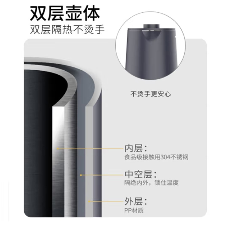 九阳(Joyoung) 电热烧水壶 1.7L K17FD-W6310高清大图