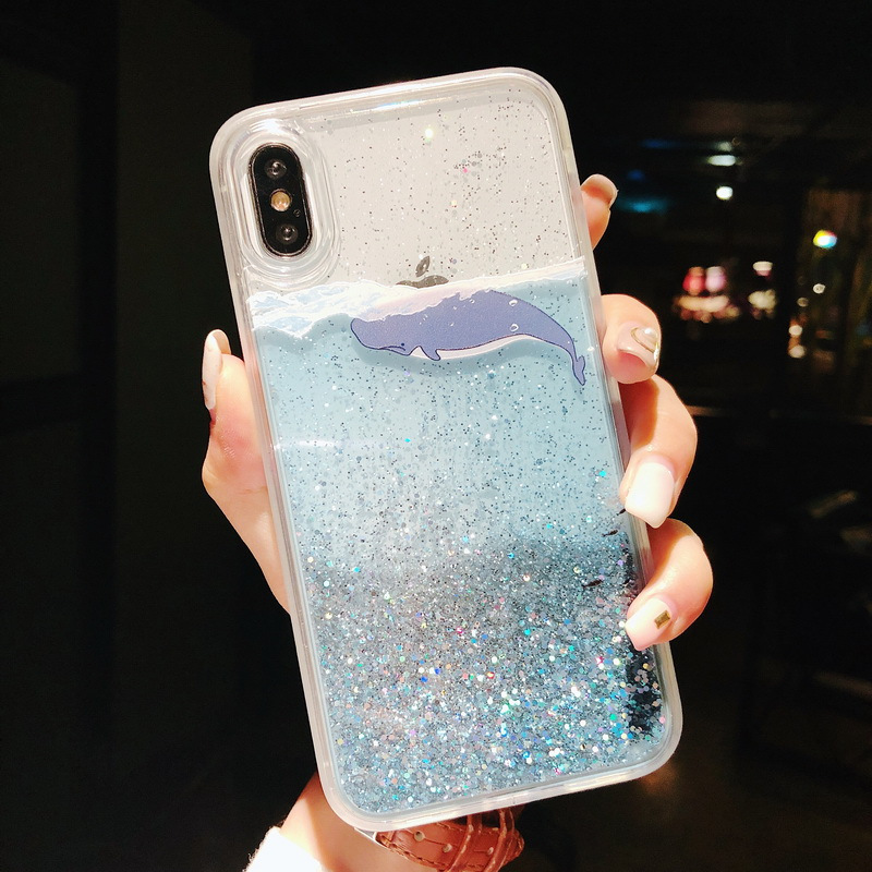 iphonex鲸鱼流沙6splus保护壳iphone8plus硅胶套苹果7plus手机壳流沙