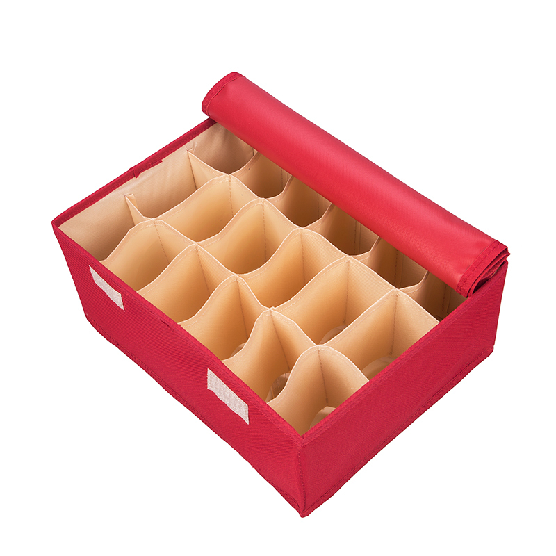 ANCHOW安巢 内衣收纳盒内裤袜子收藏储物分层家用卧室衣柜文胸布艺整理箱 内衣18格收纳盒AJ277!