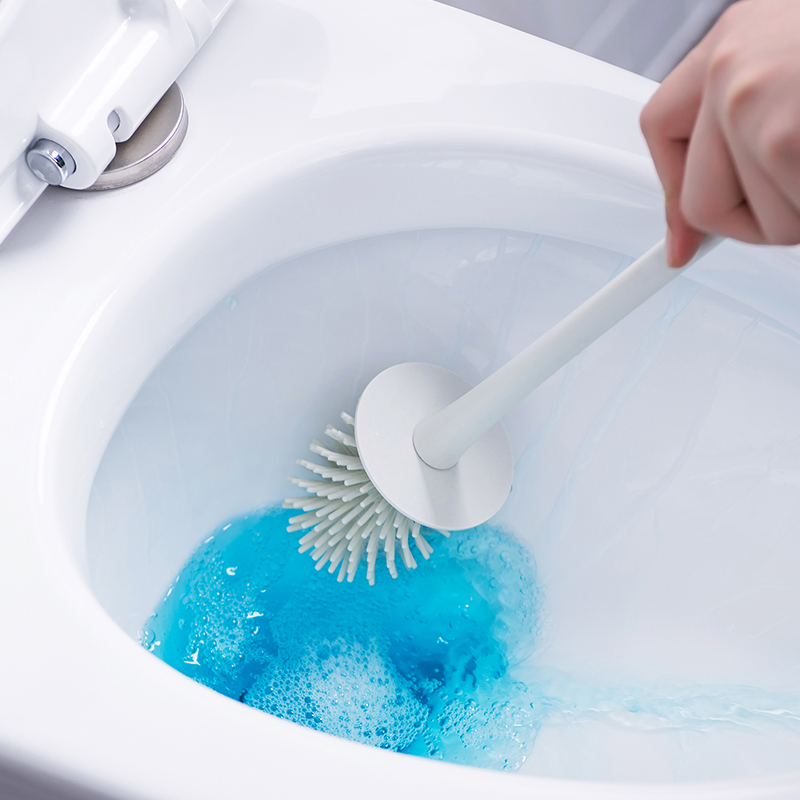 自动风干马桶刷套装卫生间清洁刷家用厕所坐便器刷子洁厕刷浅蓝色