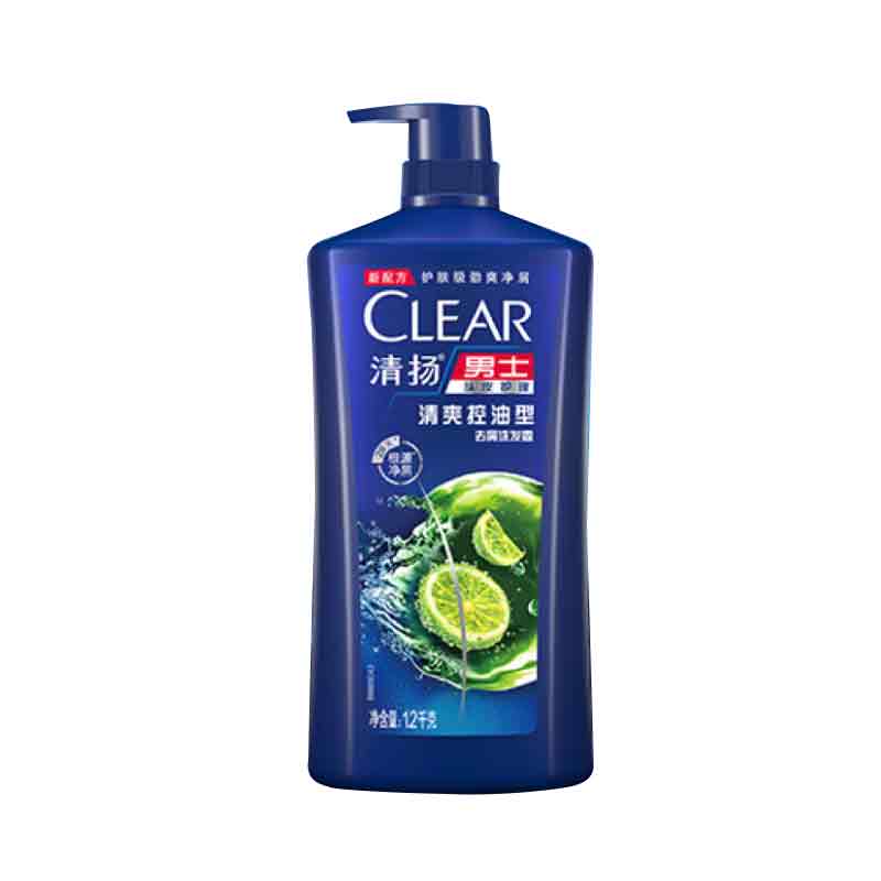 清扬(CLEAR)男士蓬松去屑洗发水1.2kg青柠清爽控油型1200g 哈兰德同款洗头膏