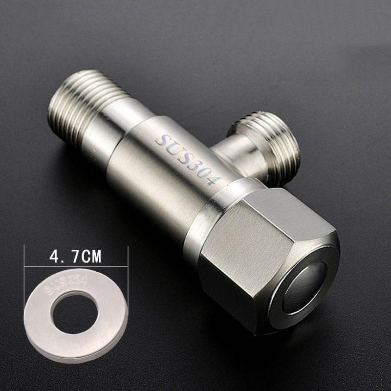 闪电客角阀304不锈钢三角阀开关水家用马桶热水器进水冷一进二出加长