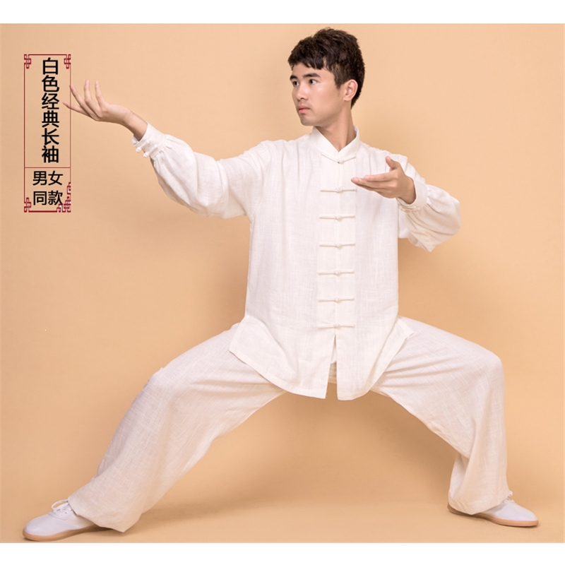 太极服男新款棉麻亚麻裤闪电客太极拳练功服薄服装