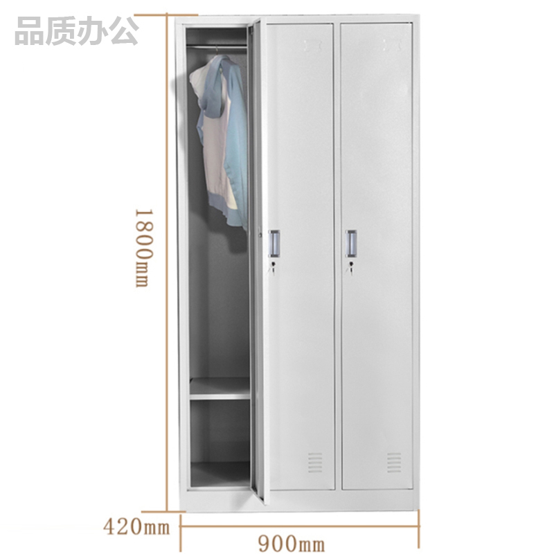 鑫虎威 钢制三门更衣柜员工柜铁皮储物柜健身房宿舍浴室存包柜职工带锁寄存柜