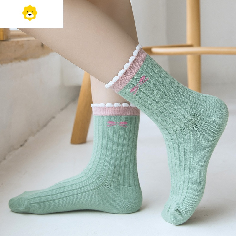 喻娄儿童袜子春秋款女童女宝宝秋冬薄款中筒112岁公主中大童学生