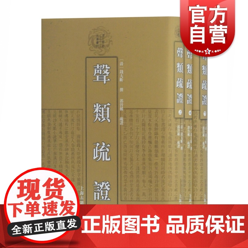 声类疏证(3册) 【清】钱大昕 文学 古典文学理论 文学理论/文学评论与研究 世纪出版正版书籍 上海古籍出版社