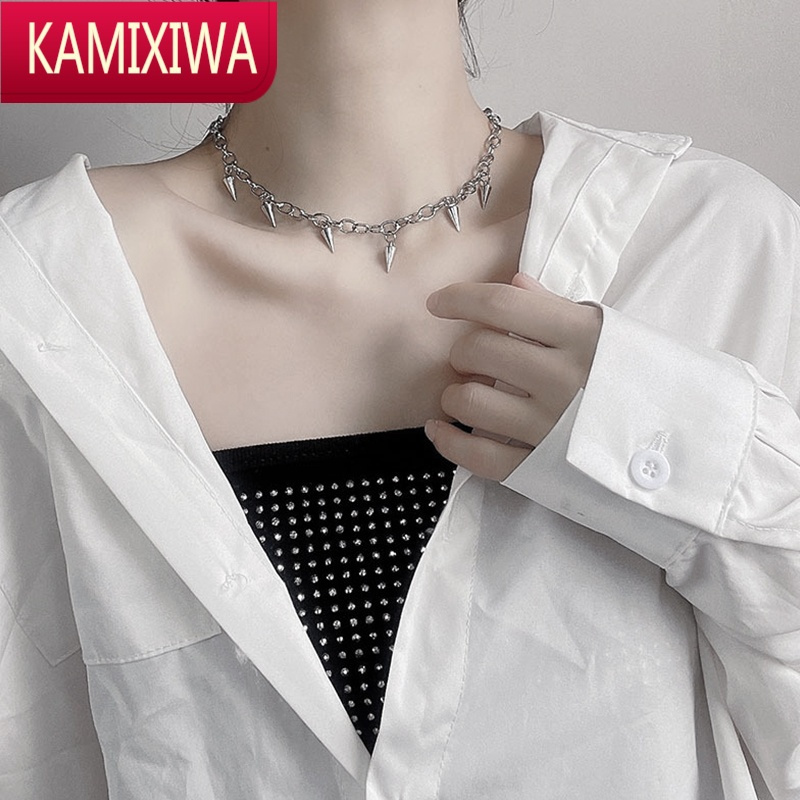 KAMIXIWA钛钢项链男潮嘻哈冷淡风女设计感轻奢小众高级感锁骨链秋冬毛衣链
