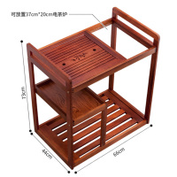 创世人 茶车移动乌金石茶台简约家用茶水柜实木茶桌自动上水电磁茶具套装