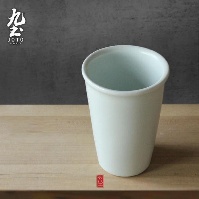辦公杯个性咖啡杯 景德镇陶瓷茶水杯亚光白直筒馬克杯