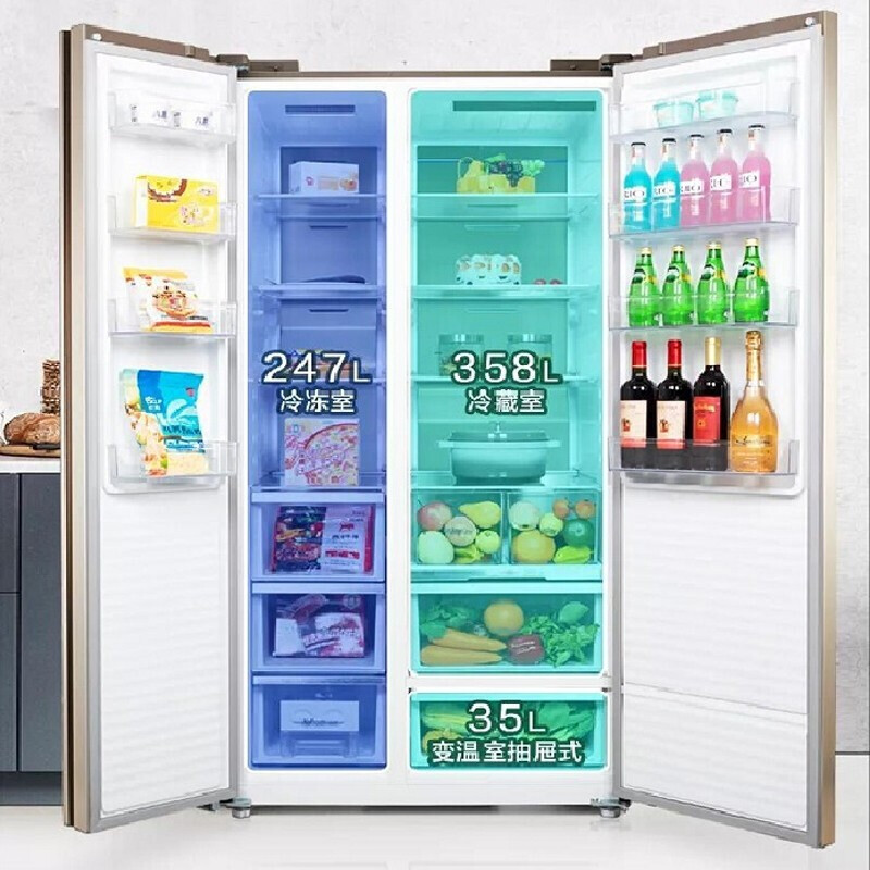 松下(Panasonic)NR-B651WG-DG 640L对开门大容量 精准调温一级能效带变温 黑色展示柜高清大图