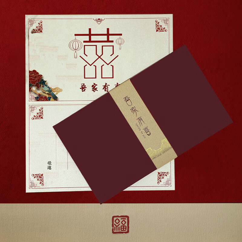 2025新款结婚请帖定制高端婚礼请柬创意照片网红中式喜帖邀请函高清大图