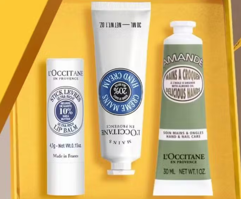 欧舒丹(润手霜甜扁桃30ml+手霜乳木果30ml+唇膏乳木果4.5g)礼盒随机