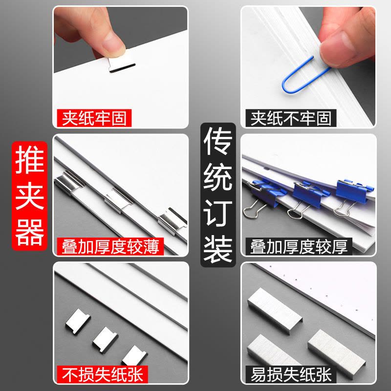 金属推夹器大号装订文件夹整理夹固定夹固定器长尾夹无尾票夹图片