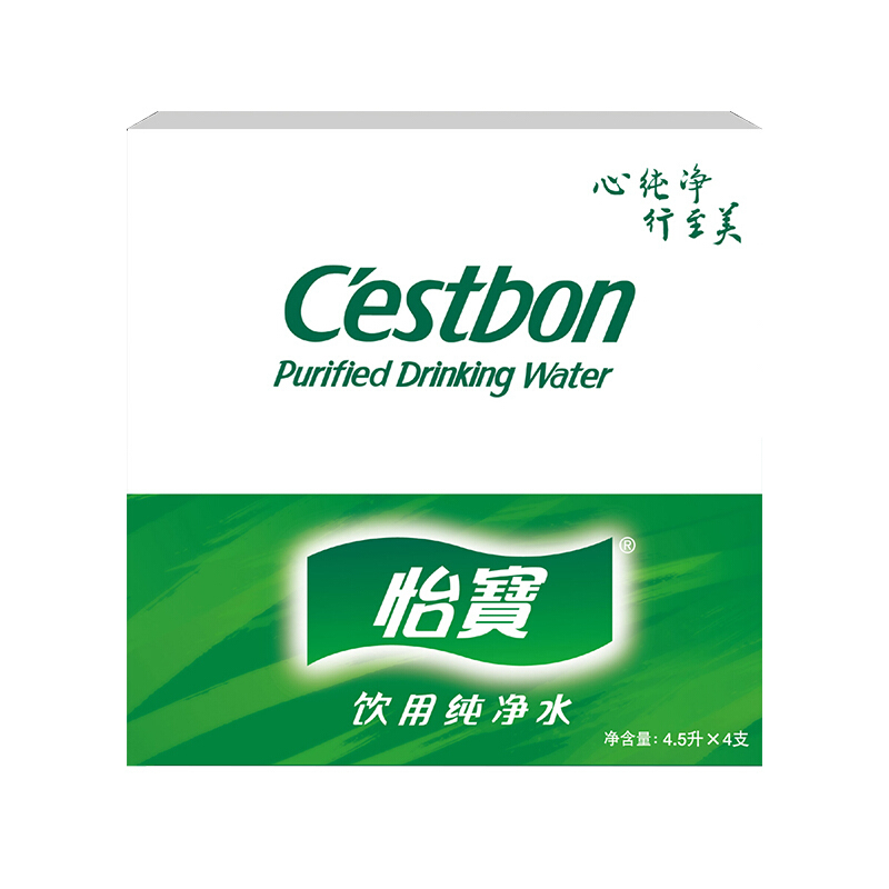 怡宝 饮用水 纯净水4.5L*4桶装水 整箱装