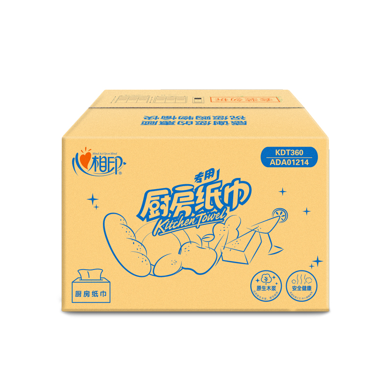 心相印KDT360(箱装)60抽塑装无印花厨房纸巾ADA01214(9包1箱)高清大图