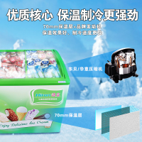 海容(hiron)352升卧式小冰柜商用 弧形玻璃门展示雪糕柜 冷冻冷柜 海鲜柜 肉柜 展示柜 SD-352(-23℃)