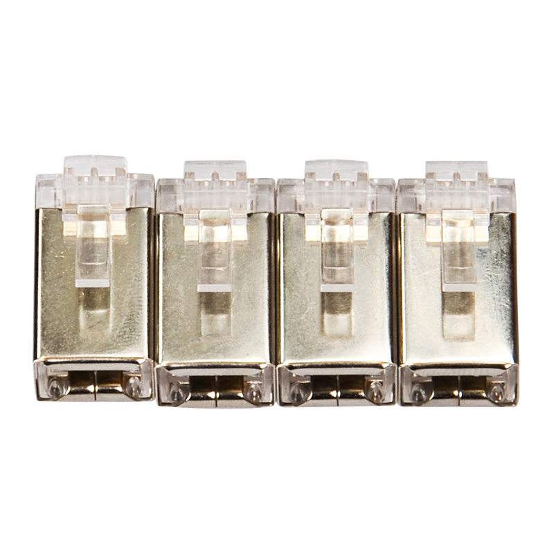 晶华(Ginnva) 六类双屏蔽水晶头 6类水晶头CAT 6千兆网络水晶头RJ45网线水晶头 每盒30个
