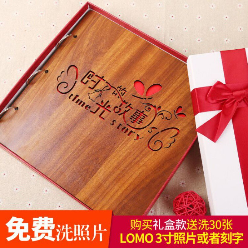 diy相册手工情侣创意影集粘贴式相册本宝宝成长纪念册生日女 三维工匠 小脚丫+复古礼盒+礼包 30页60面