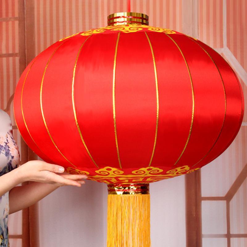 铁口广告灯笼大红灯笼节日婚庆结婚装饰喜庆灯笼绸布灯笼-100#直径60CM