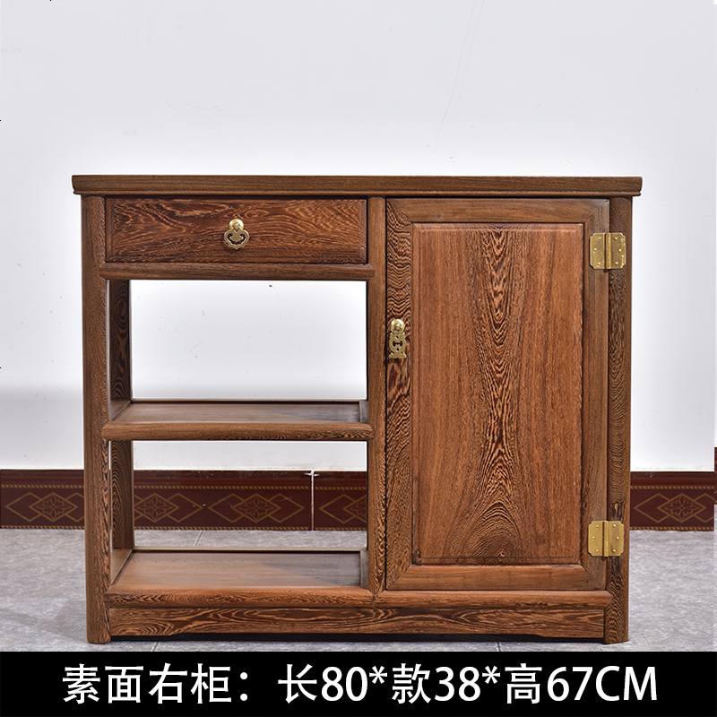 红木家具鸡翅木茶水柜中式餐边柜简约实木茶柜多功能小储物茶几架高清大图