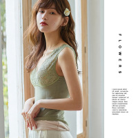 俞兆林新款秋冬保暖背心女性感交叉蕾丝V领加绒加厚保暖内衣女秋冬马甲