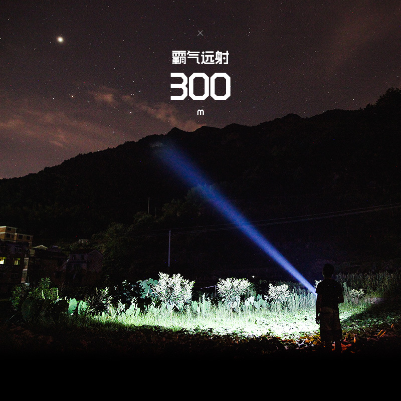 手电筒强光可充电超亮小氙气1000户外w便携小家用多功能led远射灯