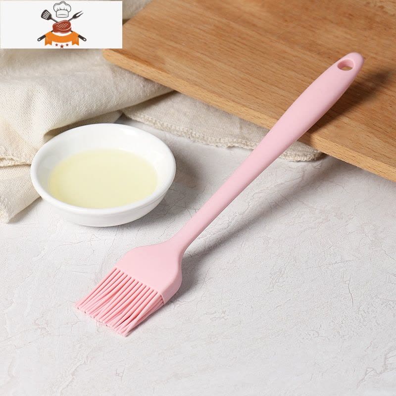 硅胶油刷可高温食用油刷子厨房烙饼平底锅家用烧烤煎饼刷子 敬平 小号一体式(蜜桃粉)图片