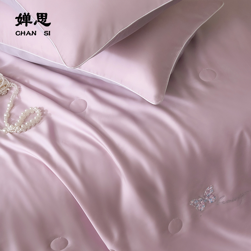 婵思 60S莱赛尔净植力夏被 粉灰高清大图