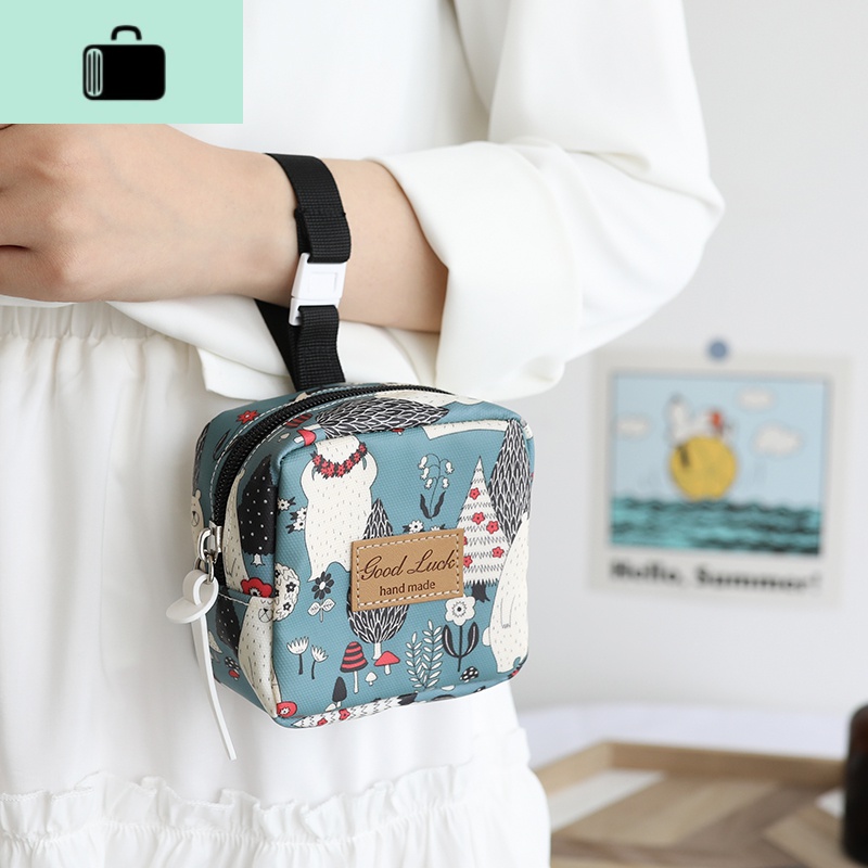 新款立体小方包女韩版ins可爱防水挂件手腕手拎零钱包卫生棉小包NEW LAKE