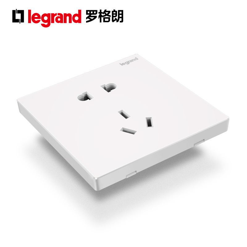 罗格朗(Legrand)开关插座仕典白色逸景二三插五孔5孔家用暗装墙壁电源面板86型