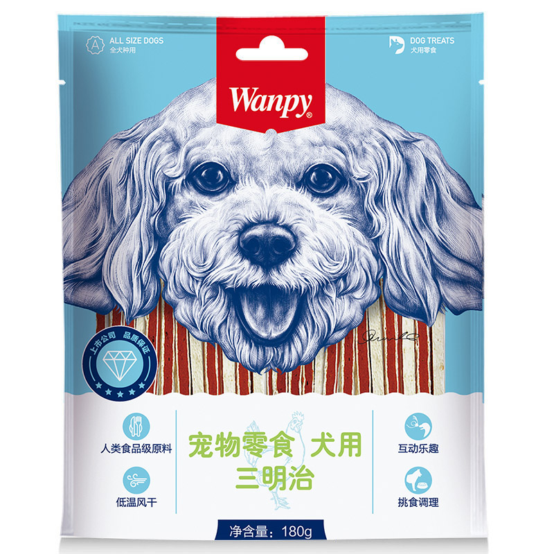 顽皮宠物零食犬用三明治180g犬零食肉干肉条磨牙狗零食高清大图