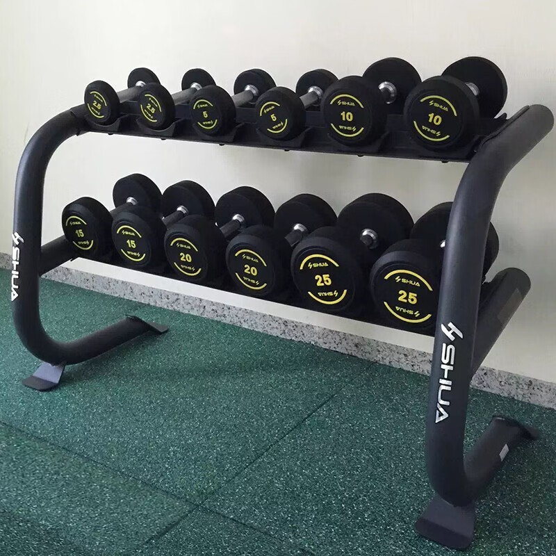 舒华(SHUA)SH-DR08[哑铃架]橡胶哑铃家用安全耐摔包胶组合健身房哑铃架 需另配哑铃高清大图