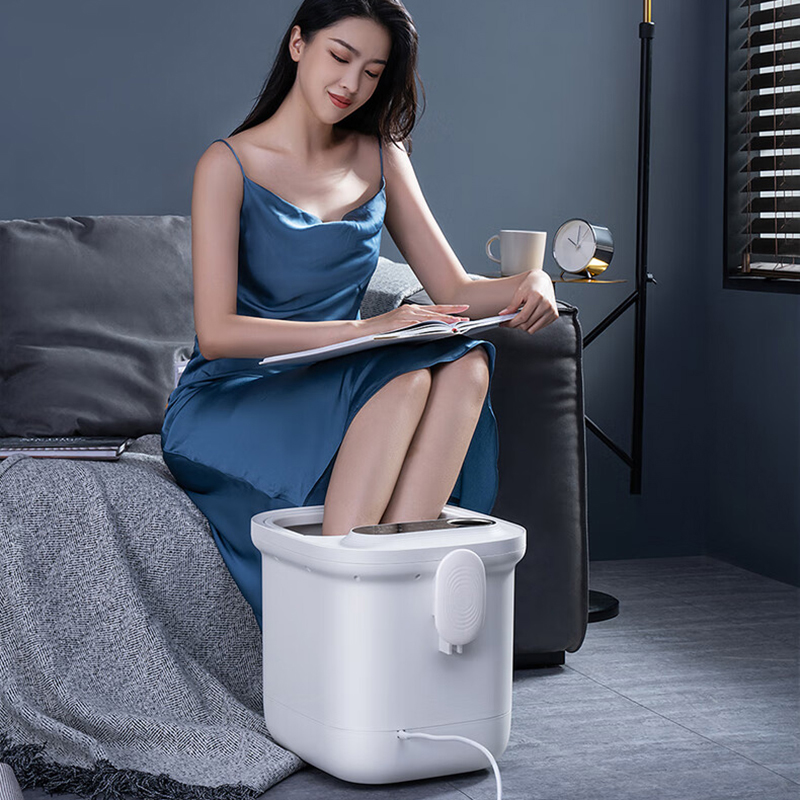 美的足浴盆加热自动按摩洗脚盆高深桶泡小腿可拆洗按摩盘MK-AJ0202高清大图