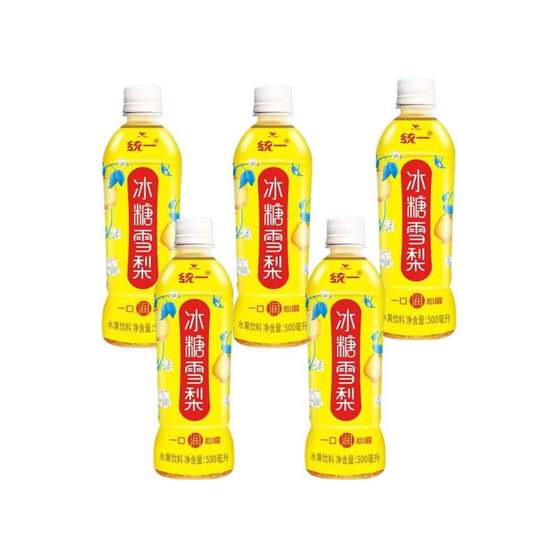 统一冰糖雪梨梨汁饮料饮品轻巧夏季解渴饮品500ml*5瓶高清大图