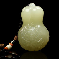 天然青白玉白菜手把件玉把玩件白菜玉石手玩件男士女士炫石为玉附证书