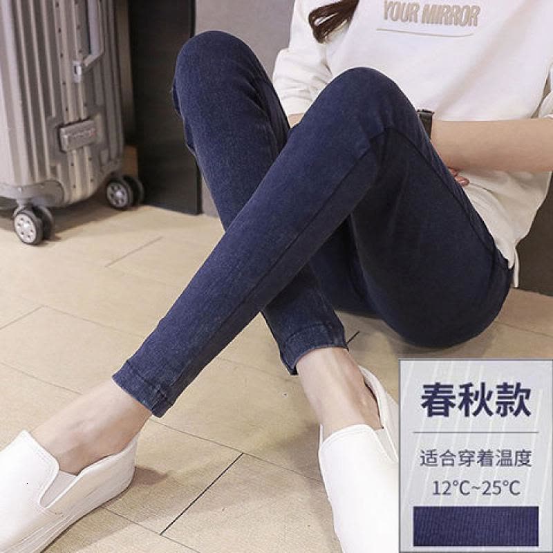 孕妇裤子春秋外穿孕妇装春装牛仔孕妇长裤春夏弹力打底裤怀孕裤子图片