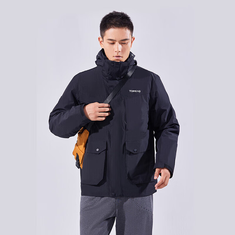 探路者 秋冬户外防风羽绒服 铁蓝灰-男XXL
