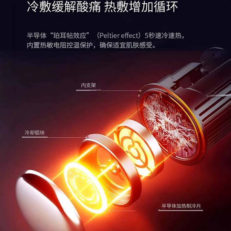 靓生堂 冷热敷筋膜枪按摩器专业级肌肉按摩仪震动肌颈膜枪配12按摩头 LST-JMQ055高清大图