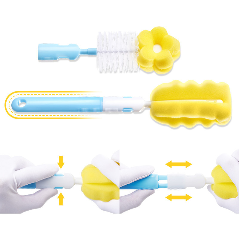 纽因贝 NEWYERBAY奶瓶刷套装 奶瓶奶嘴清洁工具 360度旋转奶瓶 海绵刷子160*380*54mm