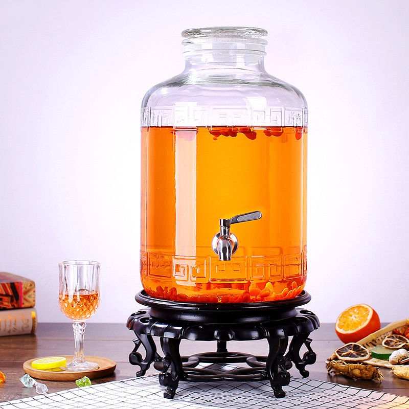 磨砂瓶口泡酒瓶带龙头密封广口烘焙精灵药酒坛储泡酒瓶