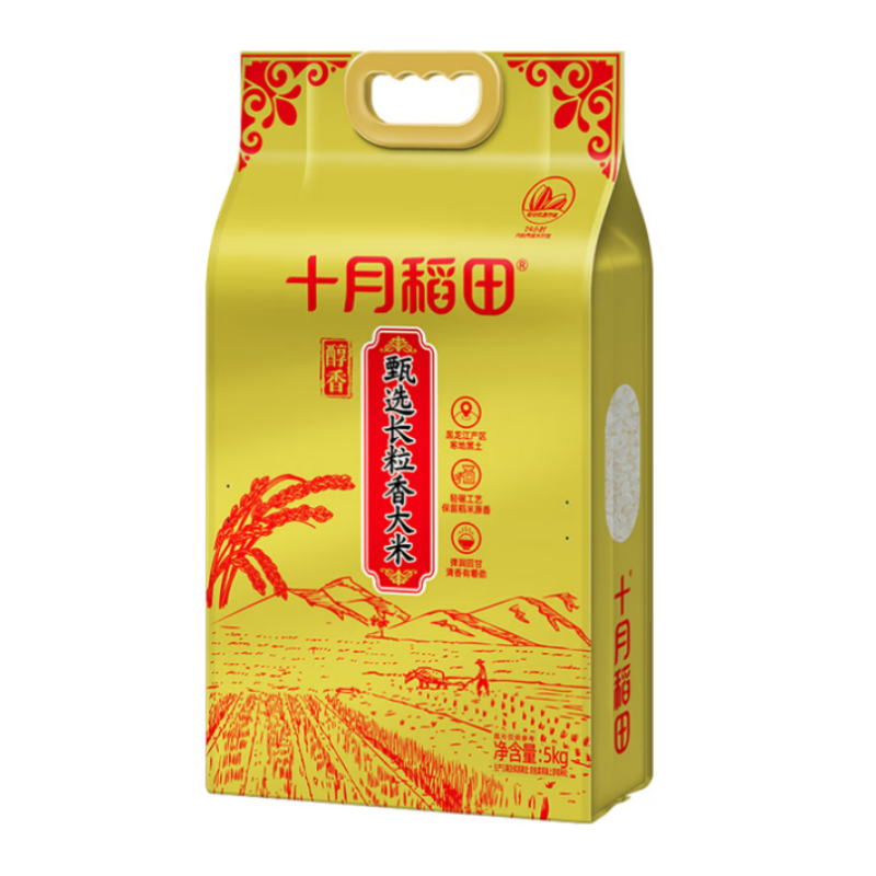 十月稻田 甄选长粒香大米5kg /袋高清大图