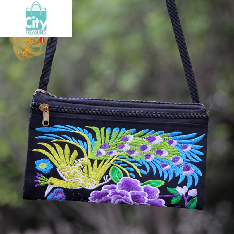 bangdou民族风包包百搭斜挎包云南刺绣花包单肩包妈妈包女包送礼物