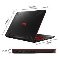 华硕（ASUS）飞行堡垒6 FX86FE8300 15.6英寸窄边框游戏本笔记本电脑 i5-8300H 8G 1TB+256GB GTX1050TI-4G IPS 金属电竞