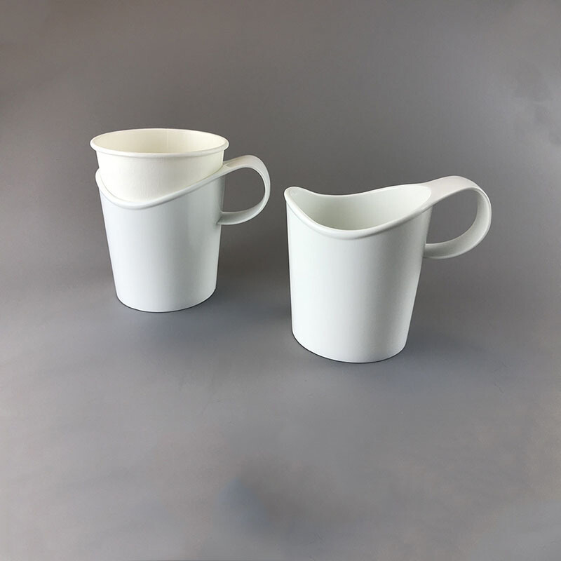 定制塑料加厚杯托创意简约家用办公室一次性杯子用茶托5只装白色