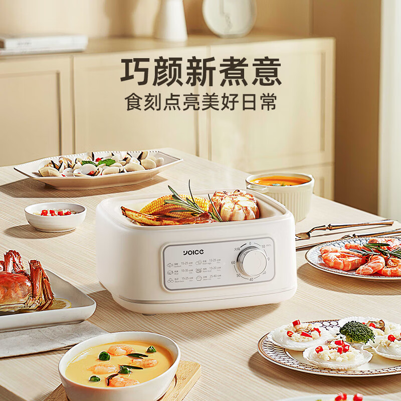 优益 多功能电蒸锅 Y-DZ 02 亚米白 9.5L高清大图