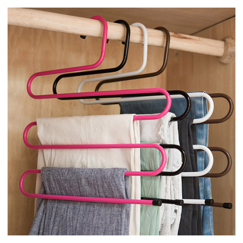 不锈钢裤架晾衣架衣挂裤夹子多层裤架子围巾挂架多功能裤挂晒架子