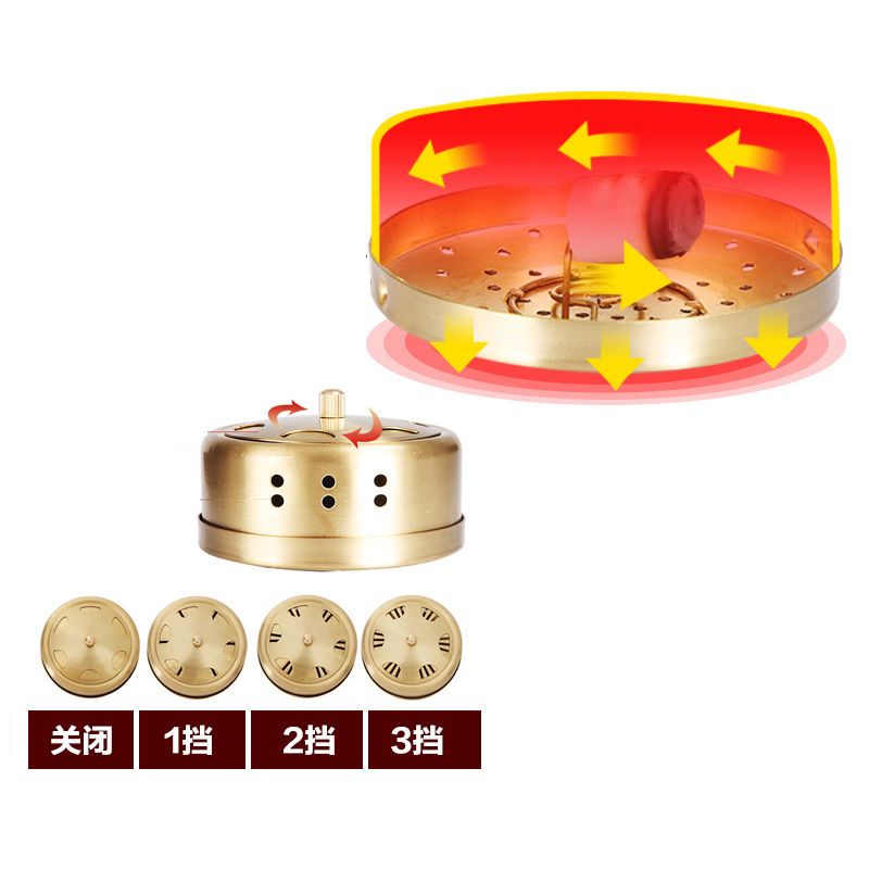 无烟艾灸盒随身灸家用全身温灸器纯铜艾炙仪器罐宫寒熏蒸仪 两联-酒红色 钢盒+布套+54艾柱+图+隔热垫