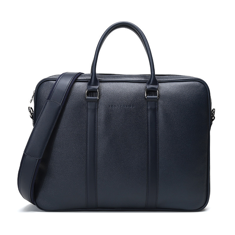 longchamp 珑骧 男士le foulonne系列牛皮手提单肩包公文包大号 2122