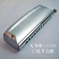 天琴座半音阶口琴12孔LYRA全金属琴格新手成人初学者练习高端专业演奏乐器抖音